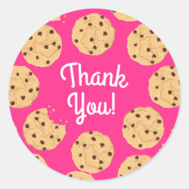 Adesivo Redondo Festa de primeiro aniversario de Chocolate Chip Co