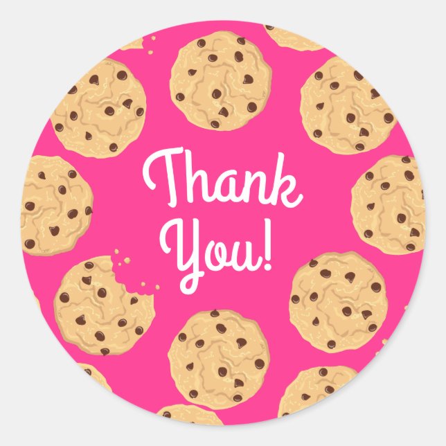 Adesivo Redondo Festa de primeiro aniversario de Chocolate Chip Co (Frente)