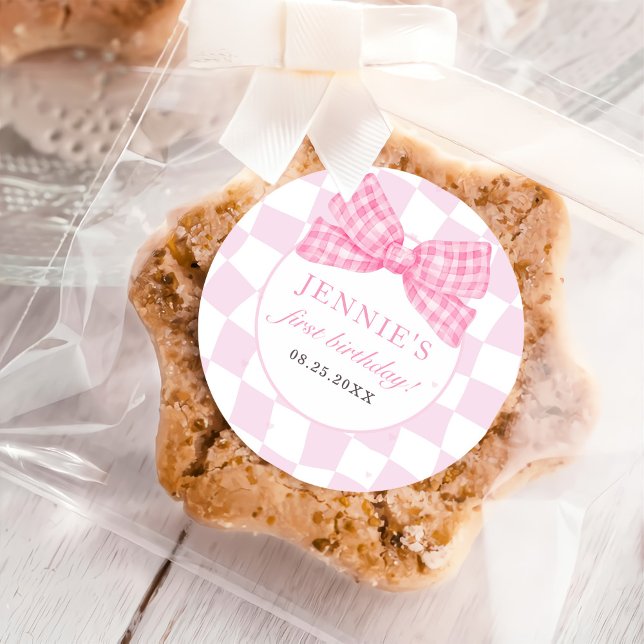 Adesivo Redondo Festa de primeiro aniversario de Coquetes de Arco  (Criador carregado)