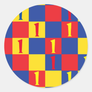 Adesivo Redondo Festa de primeiro aniversario de Crianças de Cores