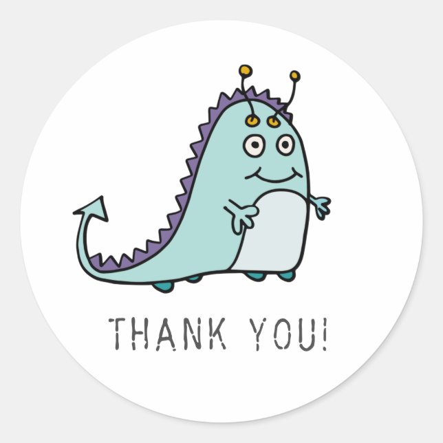 Adesivo Redondo Festa de primeiro aniversario de Monstro para Meni (Frente)