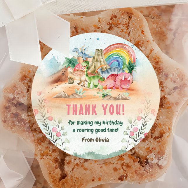 Adesivo Redondo Festa de primeiro aniversario Dinossauro (Criador carregado)