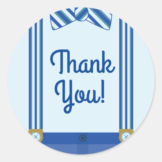 Adesivo Redondo Festa de primeiro aniversario do Little Man Boy (Frente)