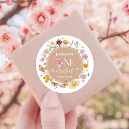 Adesivo Redondo Festa de primeiro aniversario Maravilhosa de Girdf