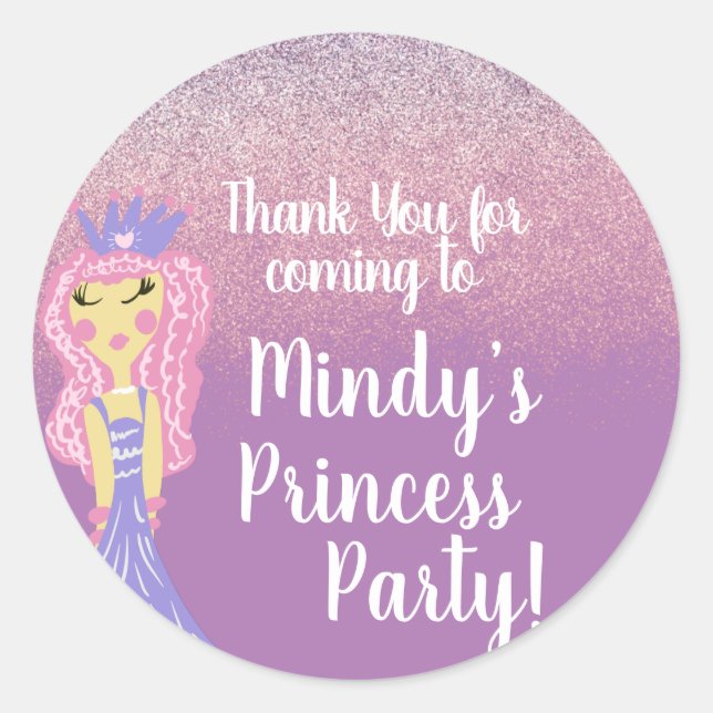 Adesivo Redondo Festa de Princesa Bonita (Frente)
