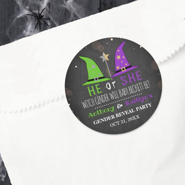 Adesivo Redondo Festa de Revolução do Gênero das Bruxas do Dia das (Criador carregado)