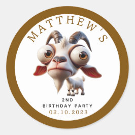 Adesivo Redondo Festa de segundo aniversário de Bovinos