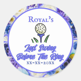 Adesivo Redondo Festa de solteira, Chá de panela Azul e Branco