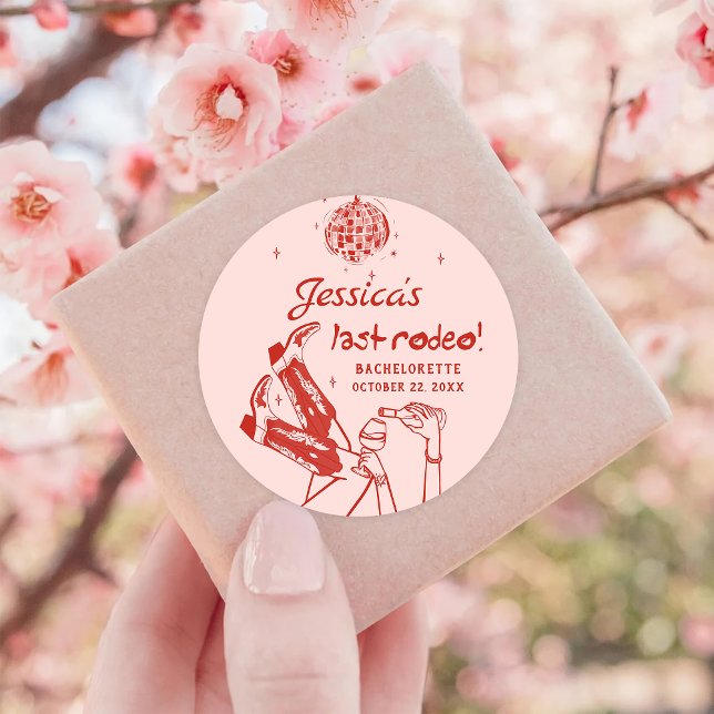Adesivo Redondo Festa de solteira da Disco Cowgirl (Criador carregado)