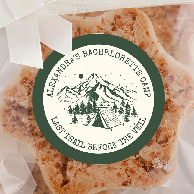 Adesivo Redondo Festa de solteira de Fim de Semana de Campanha Sim (Criador carregado)