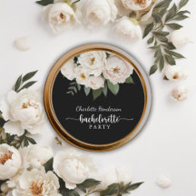 Festa de solteira Floral Preta E Branca