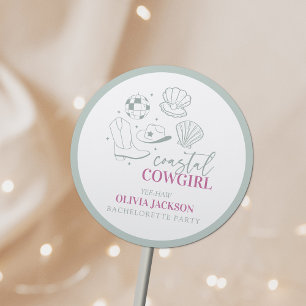 Adesivo Redondo Festa de solteira Náutica Costeira Moderna