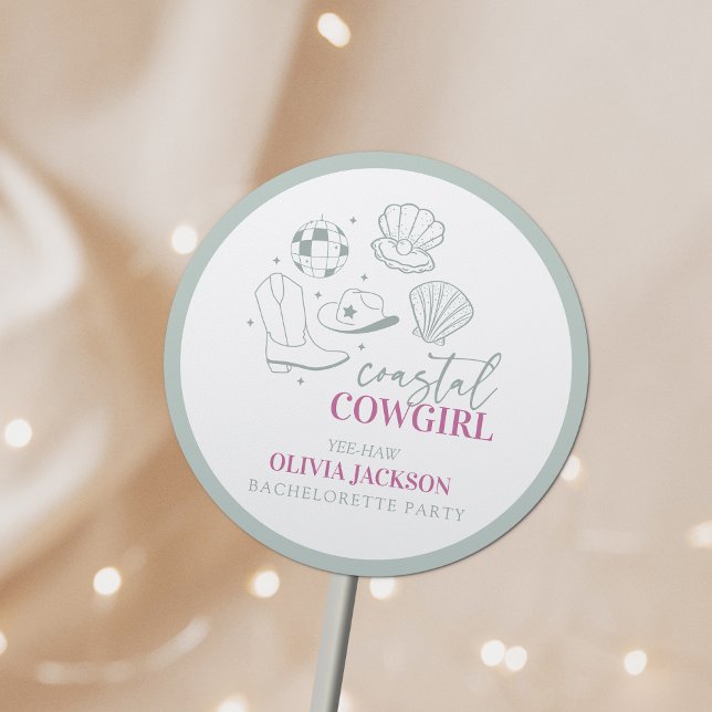 Adesivo Redondo Festa de solteira Náutica Costeira Moderna (Criador carregado)