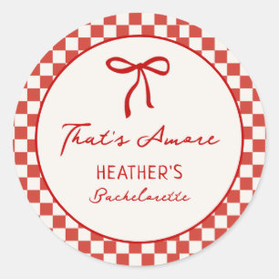 Adesivo Redondo Festa de Solteira Pizza Italiana That's Amore