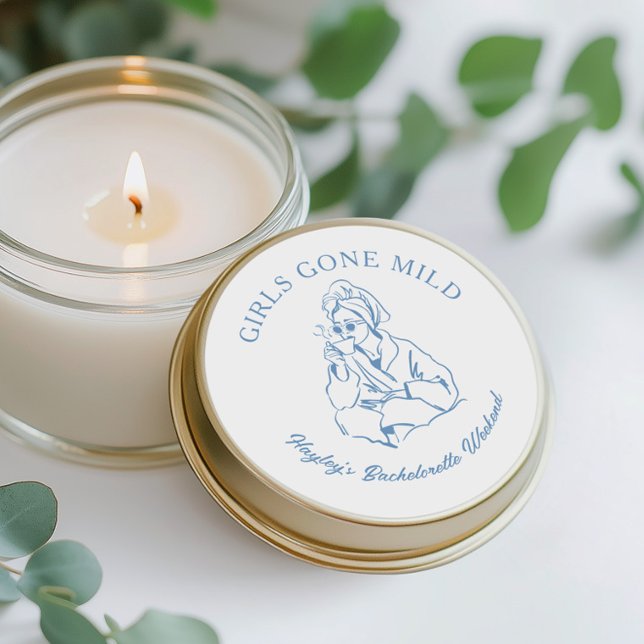 Adesivo Redondo Festa de Solteira Spa Garotas Levadas (Criador carregado)