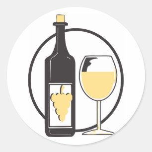 Adesivo Redondo Festa de solteira/vinho branco