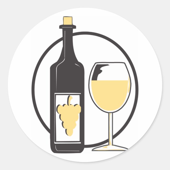 Adesivo Redondo Festa de solteira/vinho branco (Frente)