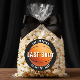 Adesivo Redondo Festa de Solteiro no Basquete Último Lance Antes d