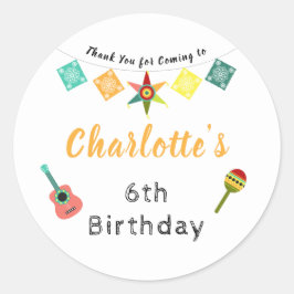 Adesivo Redondo Festa Divertida, Aniversário de criança Colorida O
