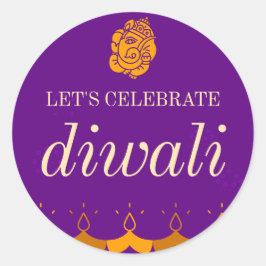 ADESIVO REDONDO FESTA DIWALI FELIZ