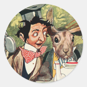 Adesivo Redondo Festa do Chá de Mad Hatter