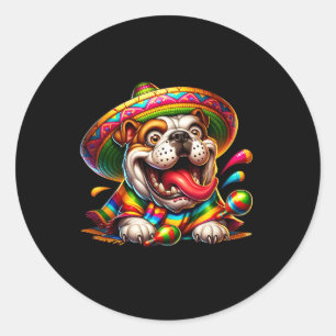 Adesivo Redondo Festa em Família do Cinco De Mayo Mexicana Inglês 