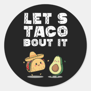 Adesivo Redondo Festa Engraçado Taco Sobre Taco Cinco De Mayo