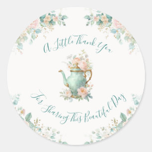 Adesivo Redondo Festa Floral Romântica de Rosas Vintage Shabby Chi