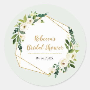 Adesivo Redondo Festa Geométrica de Olhar Folha de Ouro e Flores