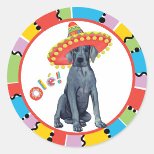 Adesivo Redondo Festa great dane