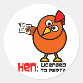 Adesivo Redondo Festa Hen