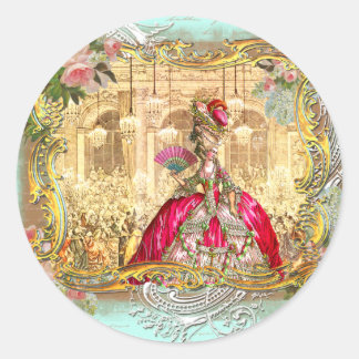Adesivo Redondo Festa Marie Antoinette no Estilo Francês de Versal
