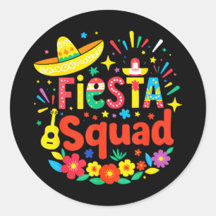 Adesivo Redondo Festa mexicana engraçada cinco de maio fiesta esqu