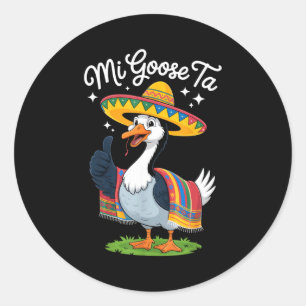 Adesivo Redondo Festa Mi Goose Ta Amantes de Ganso Engraçados Cinc