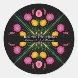 Adesivo Redondo Festa Partido Mexicano Casamento Desenhado Borbole