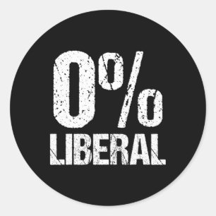 Adesivo Redondo Festa Política Divertida Liberal Zero Por Cento 0%