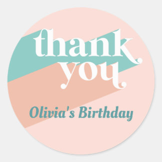 Adesivo Redondo Festa Retroativa Obrigado