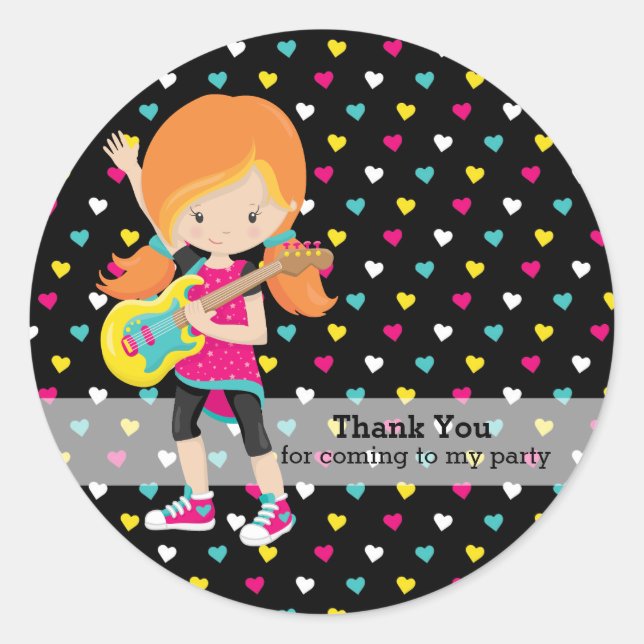 Adesivo Redondo Festa Rockstar (Frente)