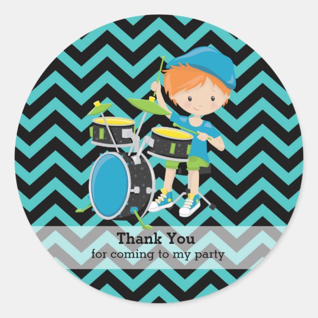 Adesivo Redondo Festa Rockstar (Frente)