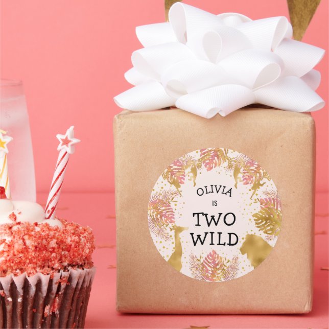 Adesivo Redondo Festa segundo aniversário das Meninas Pastel Rosa  (Festa)