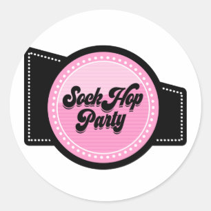 Adesivo Redondo Festa Sock Hop