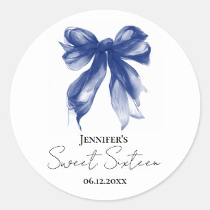 Adesivo Redondo Festa Sweet 16 Script Coquete Arco Marinho