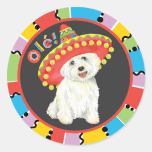Adesivo Redondo Festa Westie
