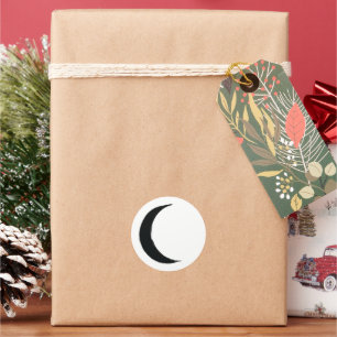 Adesivo Redondo Festa Zodioca do Crescente Negro Astrologia da Lua