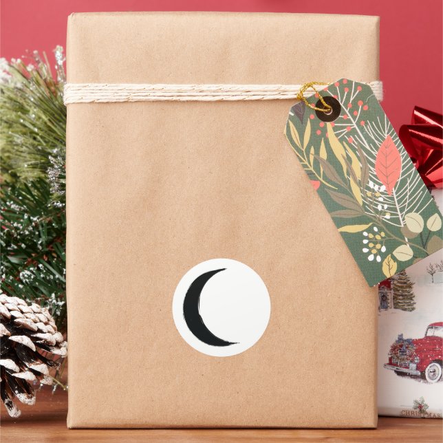 Adesivo Redondo Festa Zodioca do Crescente Negro Astrologia da Lua (Feriado)