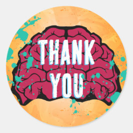 Adesivo Redondo Festa Zombie Birthday Halloween Kids