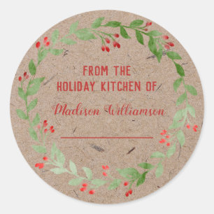 Adesivo Redondo Festas de papel Kraft - Cozinha  Homemade