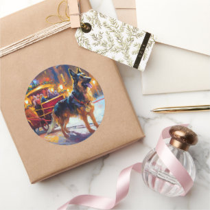 Adesivo Redondo FESTIE german shepherd Natal