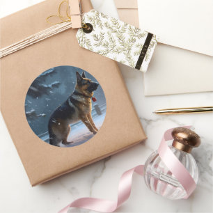 Adesivo Redondo FESTIE german shepherd Natal