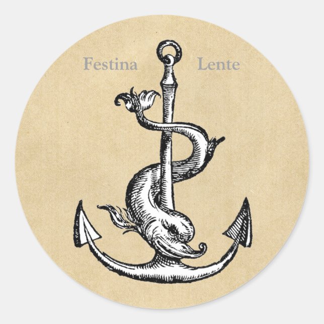 Adesivo Redondo Festina Lente Anchor e Golfinho (Frente)